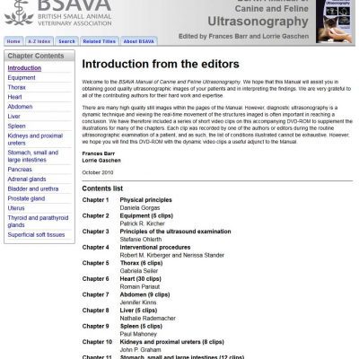 BSAVA Manual of Canine and Feline Ultrasonography (DVD Included) | VetBooks